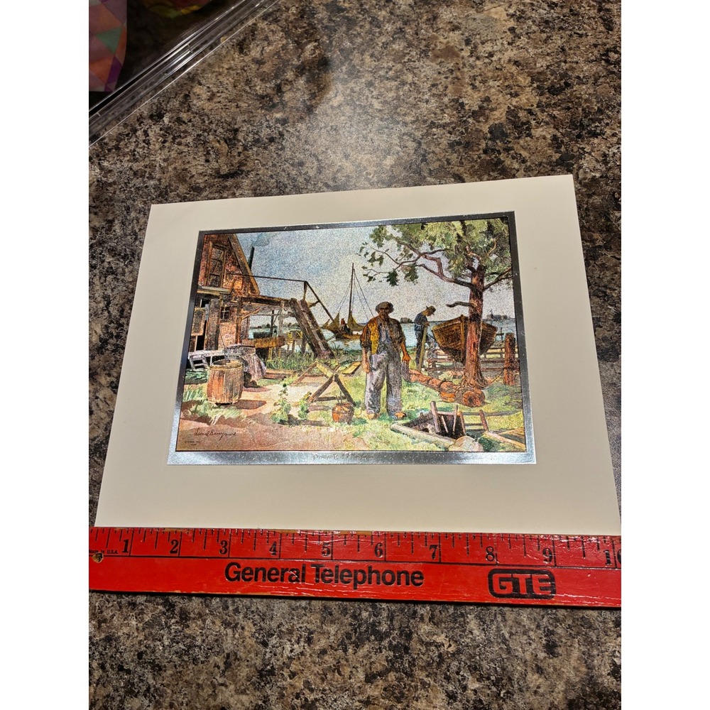 Lionel Barrymore Point Mugu Foil Art Print Standard Process Corp Vintage Etching